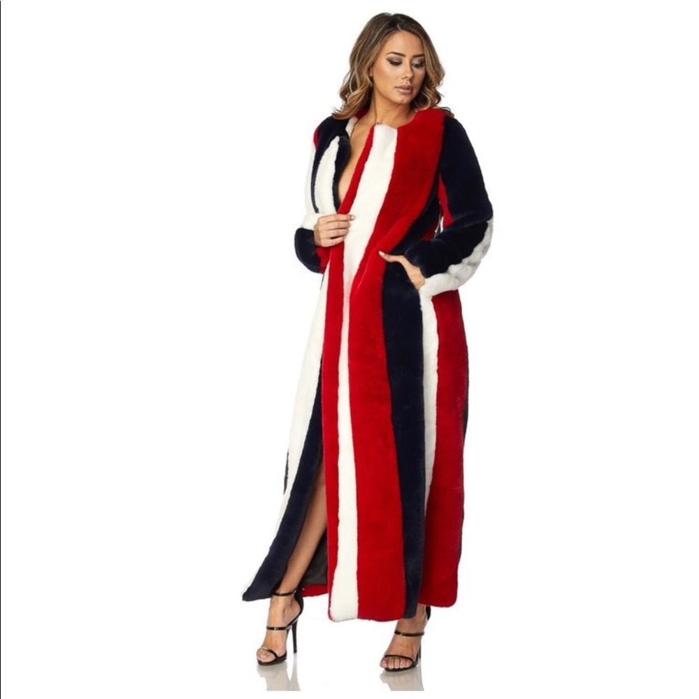 Long faux fur coat - Picture 2 of 4